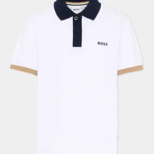 Polo in cotone con dettagli a contrasto colore e logo (4 anni - 16 anni) 96%cotone 4% elastan