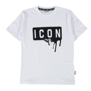 T-shirt bianca con logo nero (6 anni - 16 anni) 100% cotone