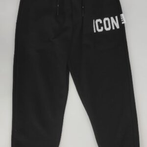 Pantalone nero in felpa con logo frontale e posteriore (6 anni  - 16 anni) 87% cotone 13% poliestere