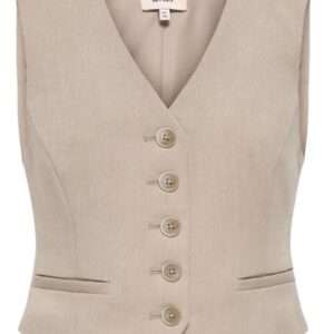 Gilet beige elegante tessuto marbido 60% cotone 40% poliestere
