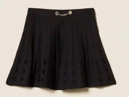 Gonna corta nera in maglia traforata (8 anni - 16 anni) 54% vicosa 46% poliammide