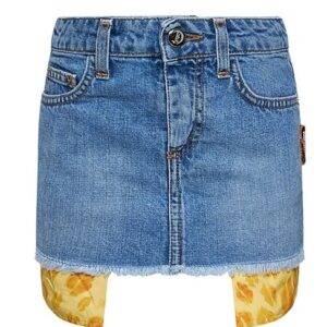 Gonna denim con girovita regolabile (8 anni - 14 anni)100% cotone