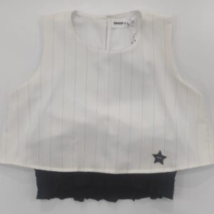Top cropped panna arricciato sotto (10 anni - 16 anni)65% poliestere 30%nylon 5% spandex