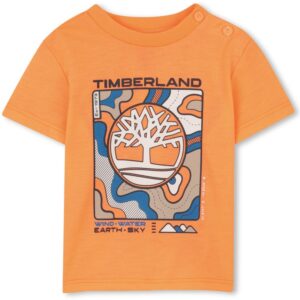 T-shirt orange neonato con stampa frontale (6 mesi - 3 anni)100% cotone