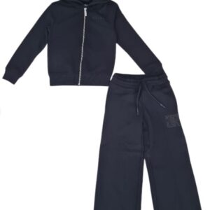 Completo bimba felpa/pantalone nero con logo (8anni-16anni)86% cotone 14% poliestere