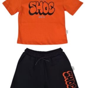 Completo nero/arancio con logo (3 anni  - 7 anni)