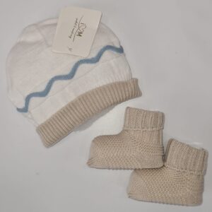 Set 2 pezzi bianco/beige (1 mese - 3 mesi)