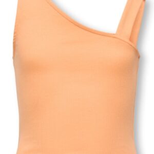 Top monospalla arancio in cotone 95% cotone 5% elastan