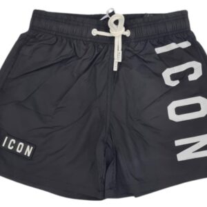 Boxer mare nero con logo bianco (6 anni - 16 anni) 100% poliestere