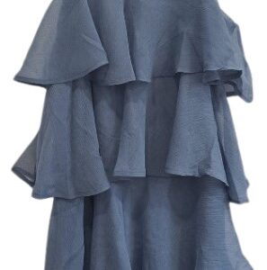 Abito blu a balze con spalline sottili 100% poliestere